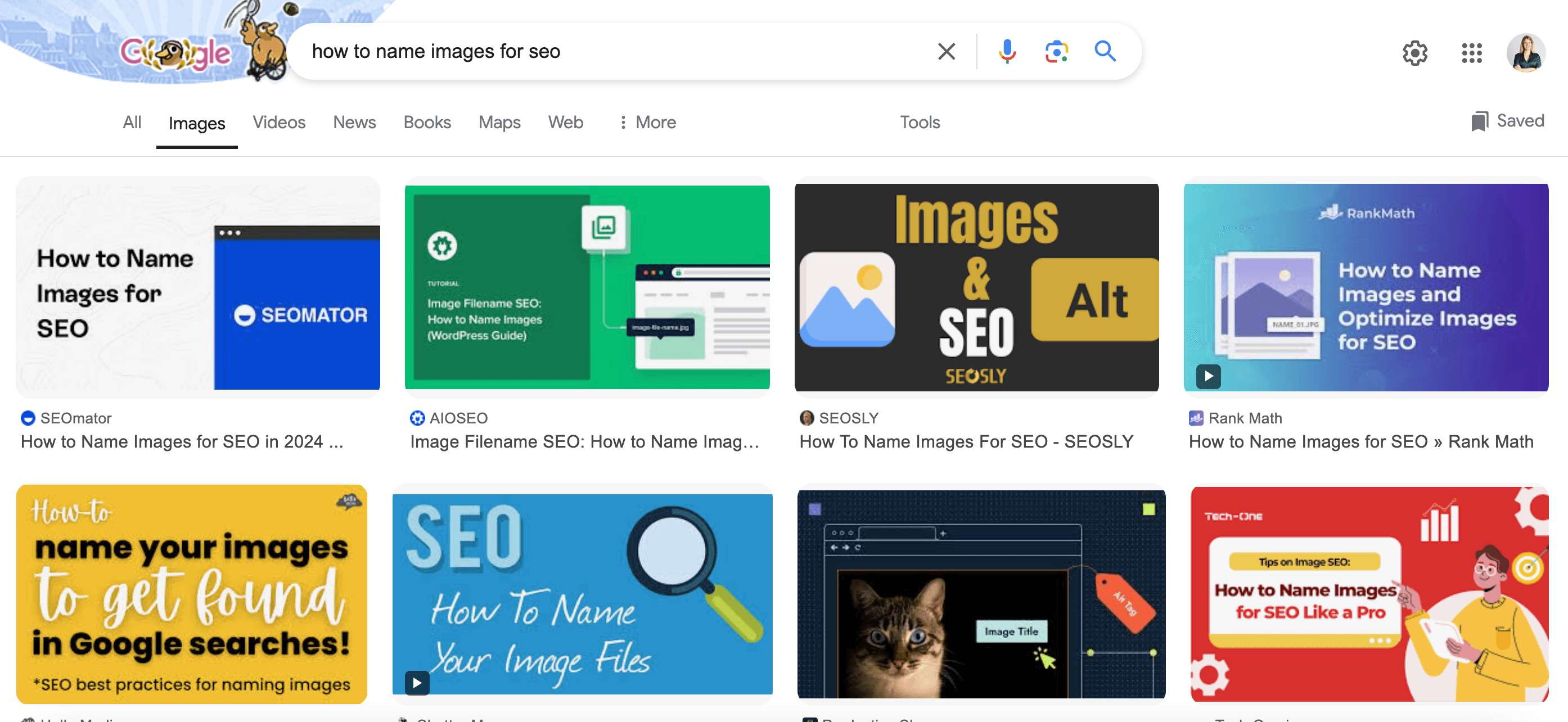 image search results for our keyword