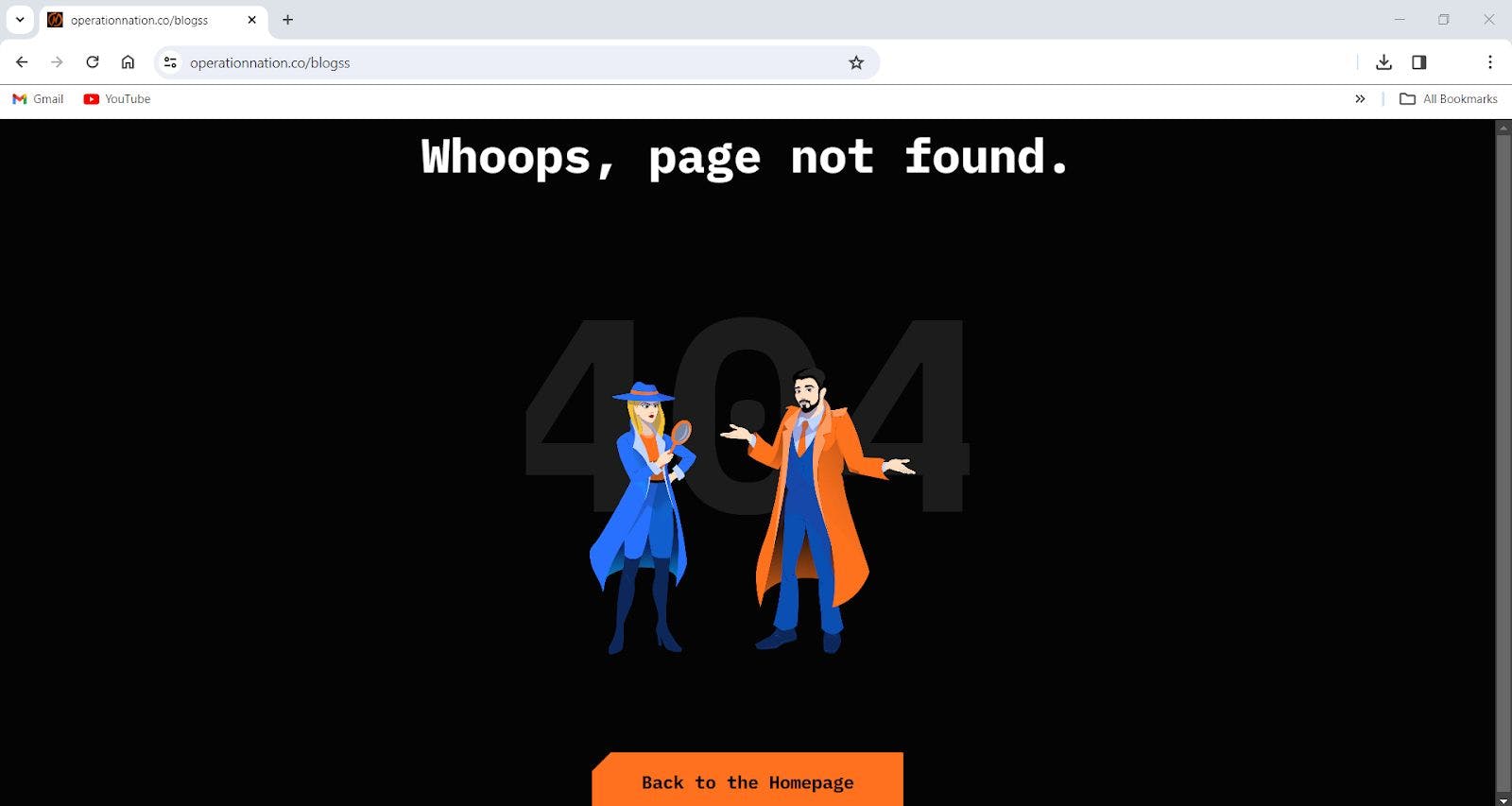 404 page screenshot - Operation Nation